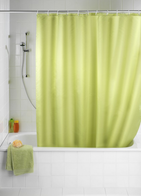 Rideau De Douche Threshold 100% Coton Vert Motif Géométrique 72x72 NEUF