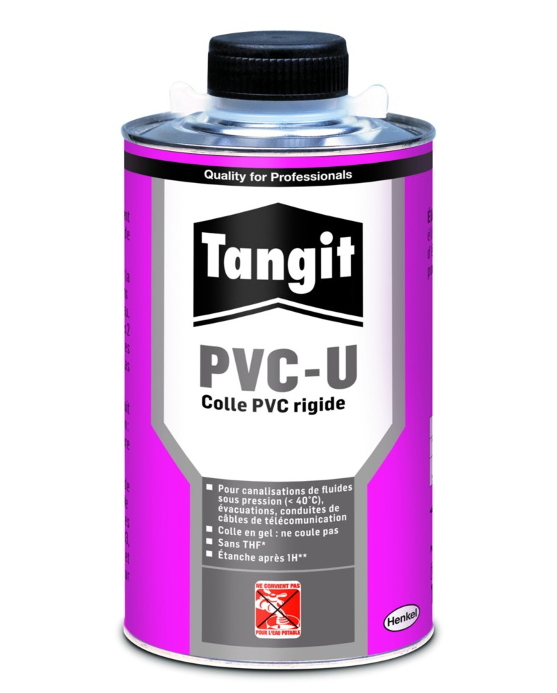 Colle PVC Rigide Eau non Potable 1kg avec Pinceau