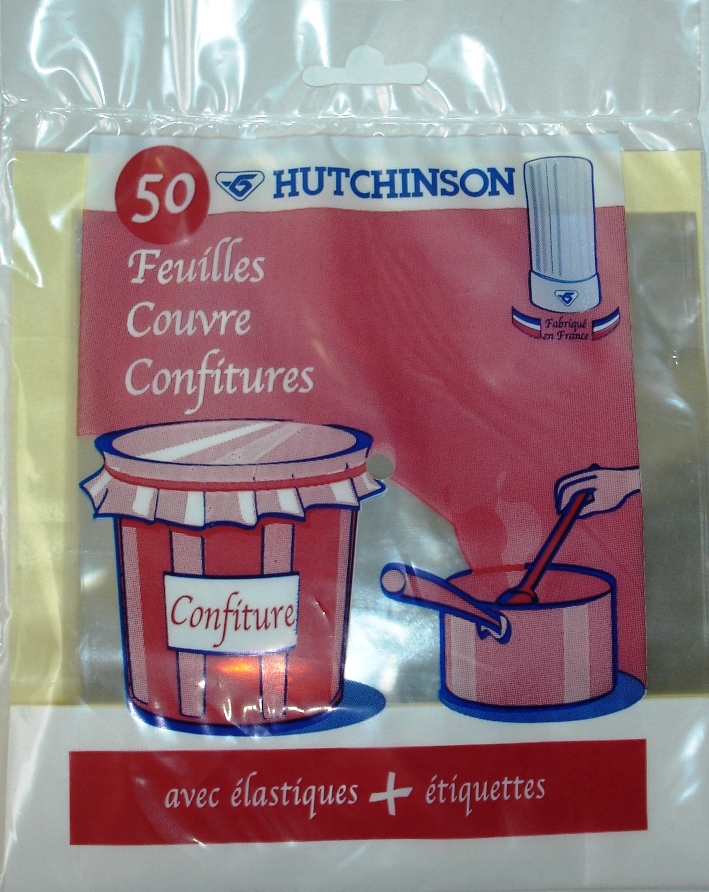 50 Feuilles couvre pot de confiture avec élastique et étiquette