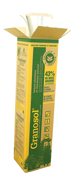 Sous-couche isolante mince 3mm en fibres de bois agglomérées pour sols Granosol 1mx10ml