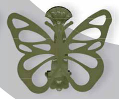 Embrasse clip Papillon vert, par 2 pièces.