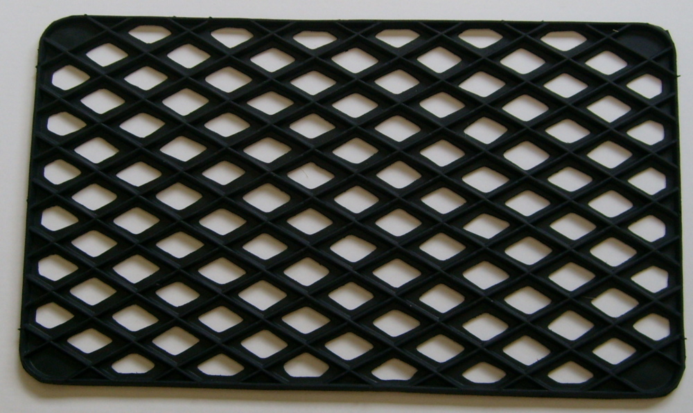 Grille Rectangulaire Caoutchouc Noir 33x56cm