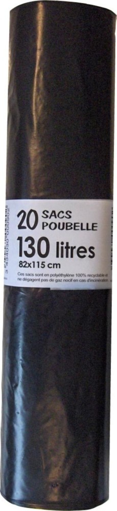 Sacs Poubelle "Standard" Noir Rouleau de 20 Sacs