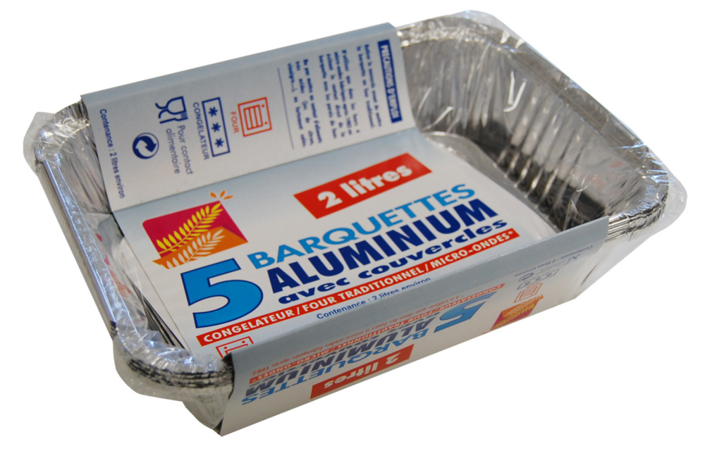 Barquettes Aluminium Lot de 5 Sous Film