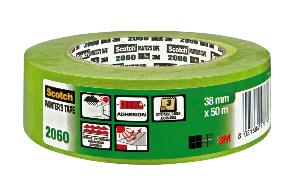 Ruban de masquage 2060 vert Spécial Surfaces Difficiles, en rouleau de 36mm x 50m