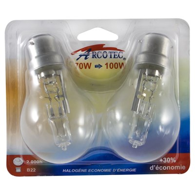 Ampoule halogène Classique 42W B22, blister de 2