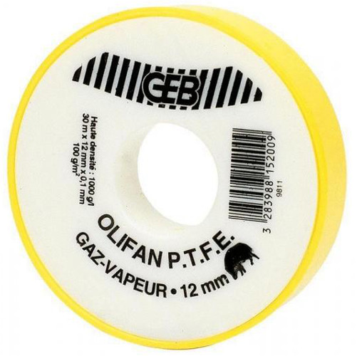 Olifan PTFE Gaz/Vapeur 12mmx30mx0.1mm