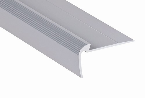 Nez de marches "Décoration" Percé Arrêt 4mm alu incolore 3m 41X21