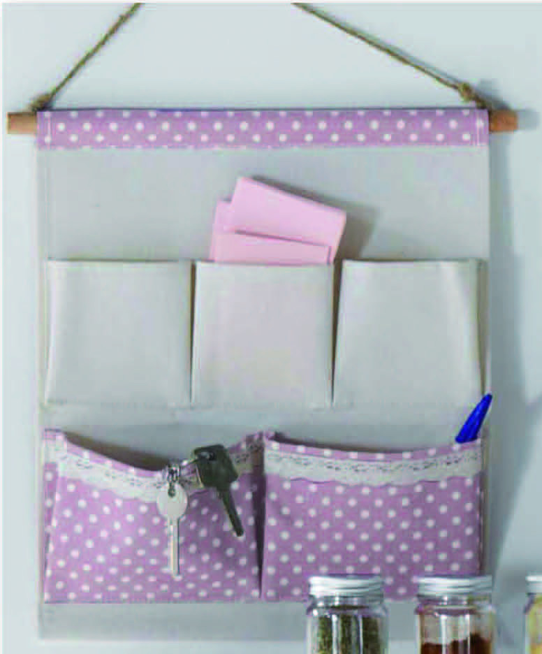 Rangement multipoches Finesse rose 30x35cm