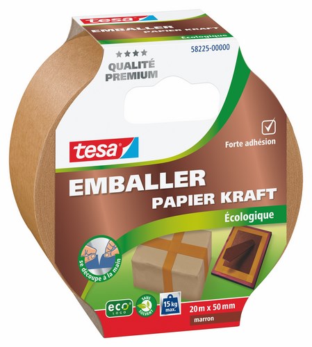 Emballer - Papier Kraft ecoLogo marron 20m x 50mm