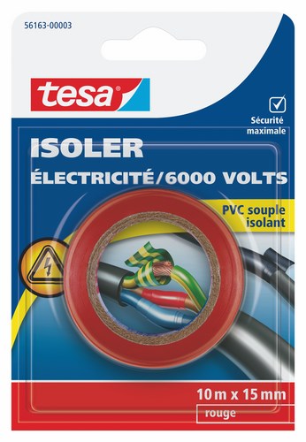 Tesa Isoler - électrique rouge 15mmx10ml