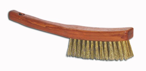 Brosse longue à manche - Acier laitonné