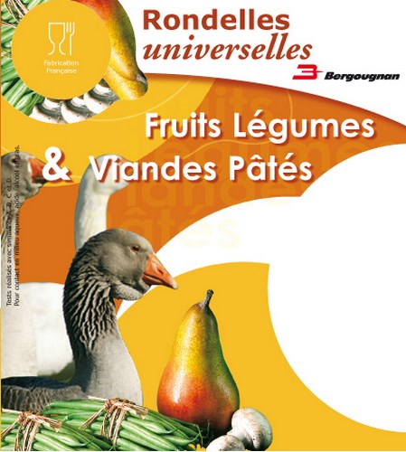10 Rondelles de Bocaux Universelles Fruits/Légumes & Viandes/Pâtés 56x80x2.5mm