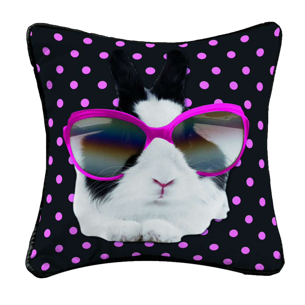 Housse de Coussin Zip Bunny Star Rose 40 x 40 cm