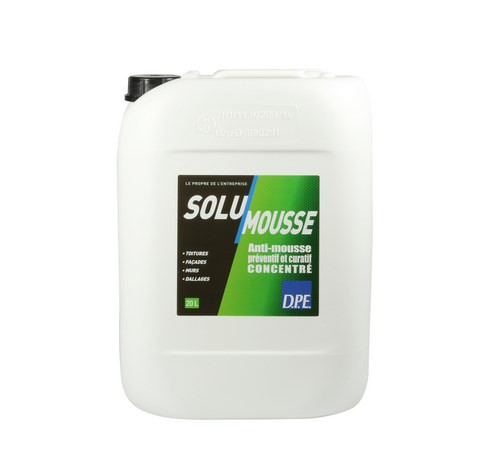 Antimousse concentré Solu'mousse 150 en bidon de 20L pour toitures et façades