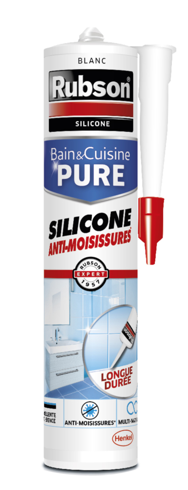 Mastic Bain et Cuisine Pure Anti-Moisissure Blanc 280ml RUBSON
