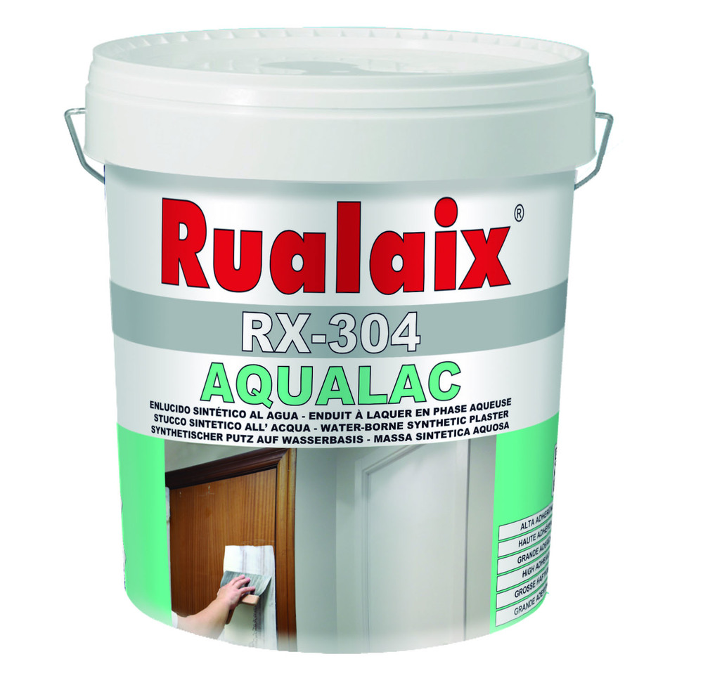 Pot d'enduit à laquer extra fin RX-304 Aqualac en phase aqueuse 1 kg pour préparation des murs intérieurs avant peinture.