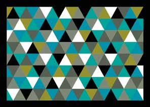 Tapis Graphic Triangle Création vert-bleu 50x70cm sur cintre