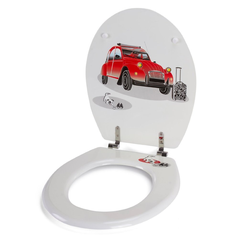 Abattant WC MDF 2 CV blanc rouge