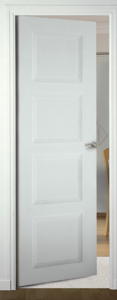 Décoporte en bois Modèle Quatrissimo pour porte de 73 cm avec motif décoratif