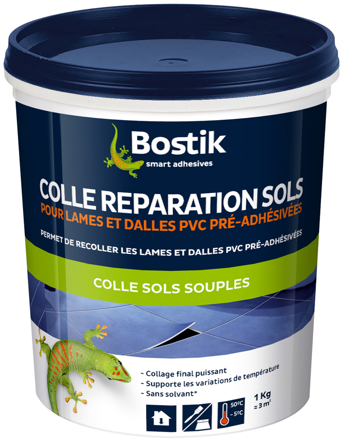 Colle de réparation sol pour lames et dalles PVC pré-adhésivées 1kg