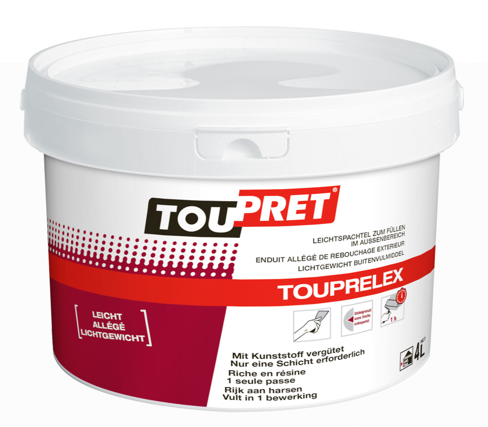 Enduit allégé de rebouchage extérieur Touprelex 4L