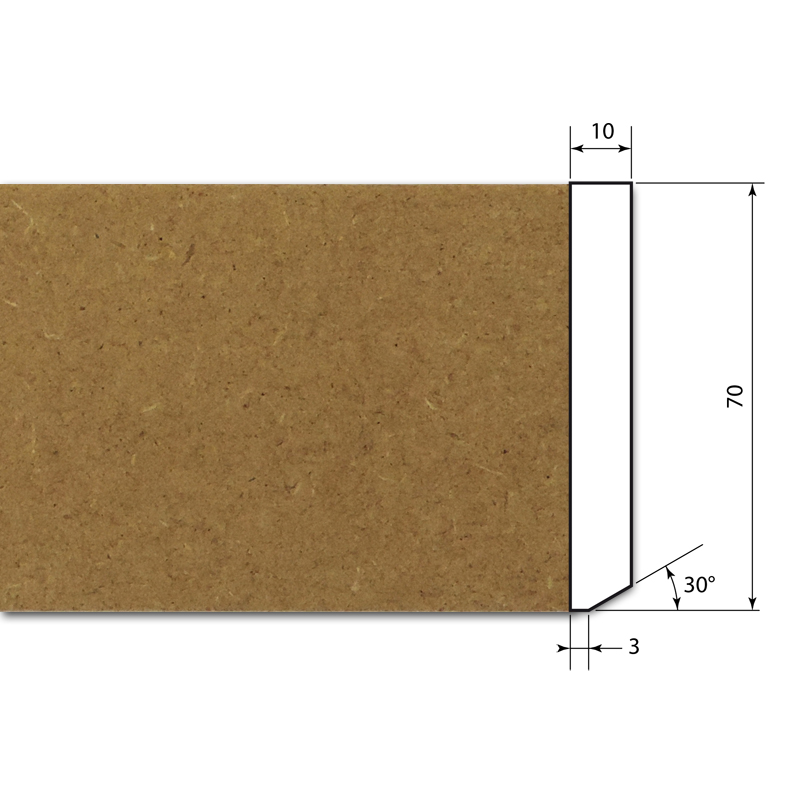 Plinthe Bord Droit Brut 70 x 10 mm 2.40 m