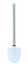 Brosse WC Boule Blanc et Manche Inox