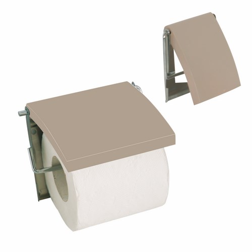 Porte-papier toilette beige et inox
