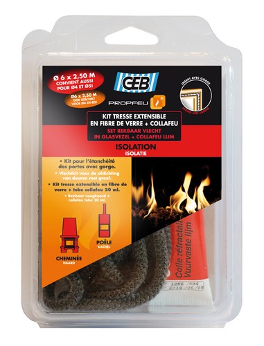 Propfeu : Kit Tresse Extensible en Fibre de Verre 6 mm x 2.5 m + Collafeu 20 ml