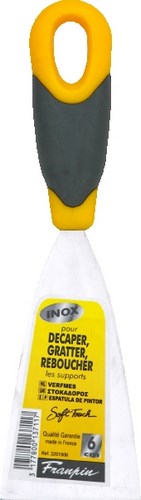 Couteau de peintre à lame Inox semi-flexible et manche bi-matière ergonomique pour enduit et peinture