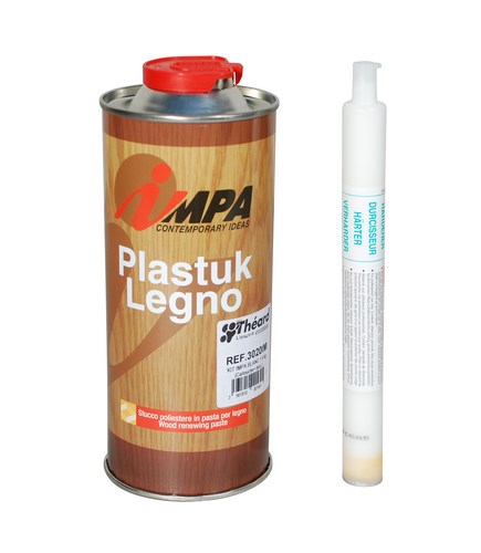 Pâte à Rénover + Durcisseur IMPA PLASTUK LEGNO Blanc 1.4 kg