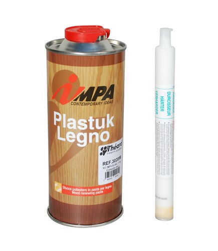 Pâte à rénover + durcisseur IMPA PLASTUK LEGNO blanc 1.4kg