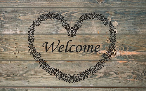 Tapis de sol décoratif Wood Heart marron 50 x 80 cm