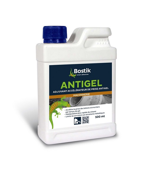 Antigel Liquide, additif pour ciment et enduit, en bidon pour protection contre le gel
