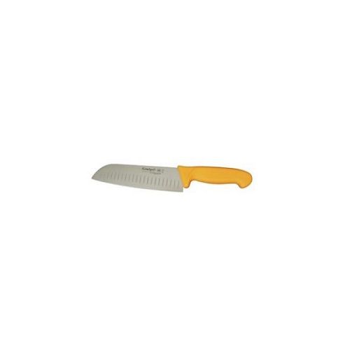 Couteau Santoku 18 cm avec lame large en acier inoxydable, idéal pour la découpe de viandes grillées et légumes