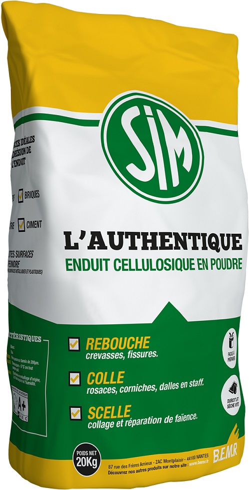 Enduit de rebouchage Sim 20 kg pour murs et plafonds intérieurs
