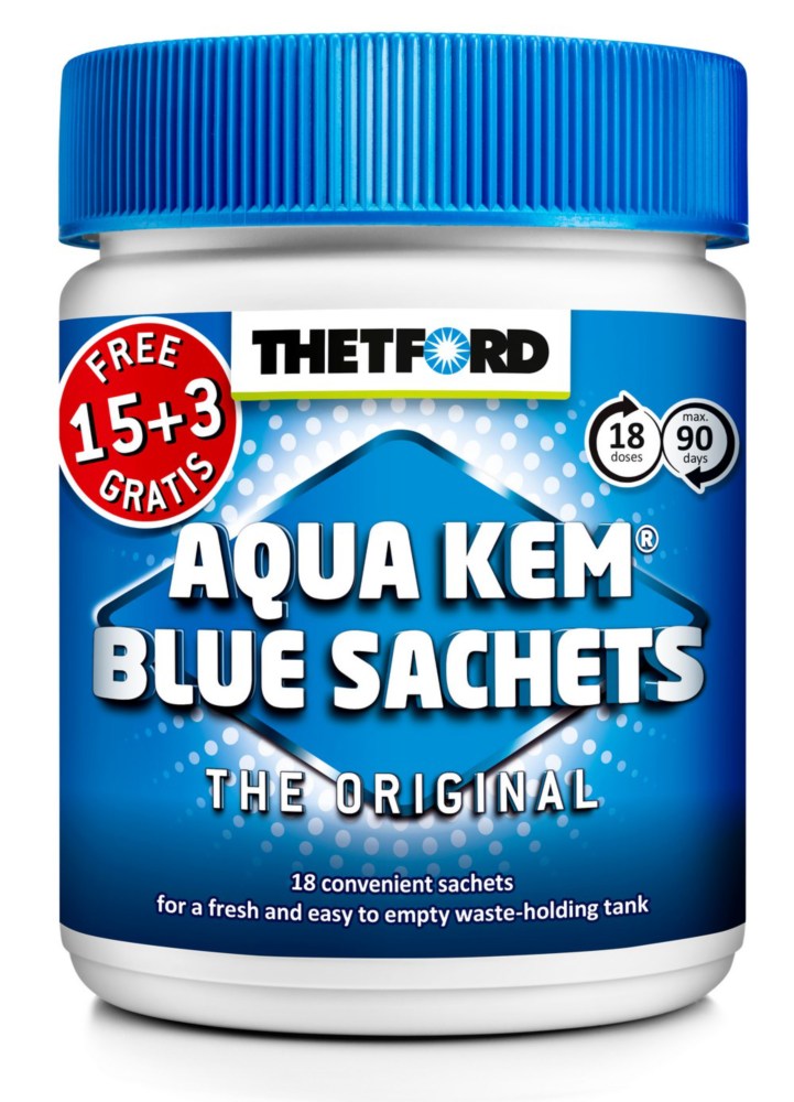 Aqua Kem Blue, boite de 15 + 3 sachets