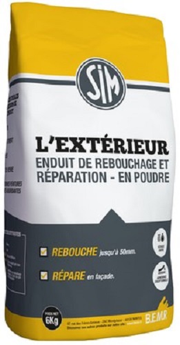 Sim l'Extérieur Enduit de rebouchage et réparation en poudre 6kg