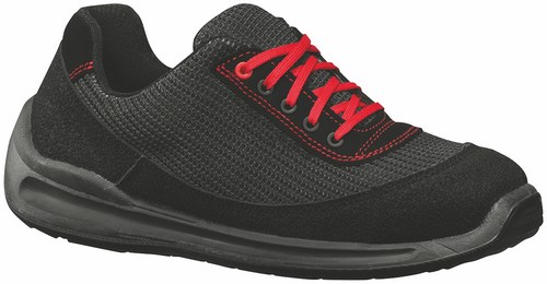 Chaussures de sécurité professionnelles pour solier, robustes et antidérapantes, avec coque de protection.