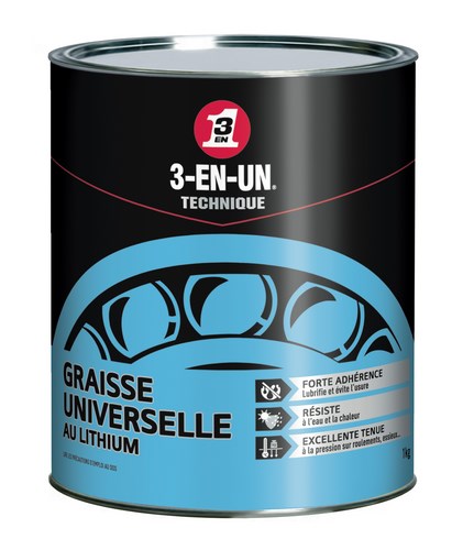 Graisse Universelle au Lithium 3-EN-UN Technique Pot 1Kg