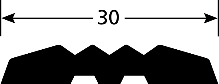 Bande striée PVC.Se clipse par pression.