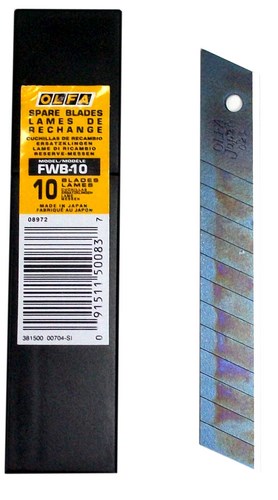 Lames FWB de rechange 12 mm pour cutters et araseurs, étui de 10