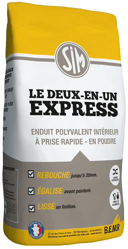 Sim Le 2 en 1 Express Enduit de Rebouchage Polyvalent 5 kg