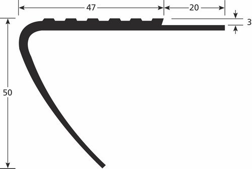 Nez de Marches PVC Souple N 50 D Droit