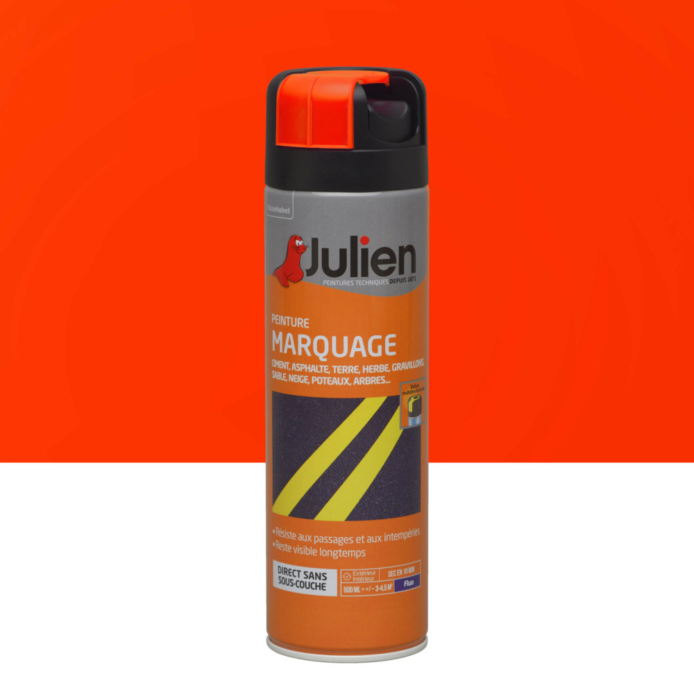 Aérosol peinture marquage 500ml Orange fluo