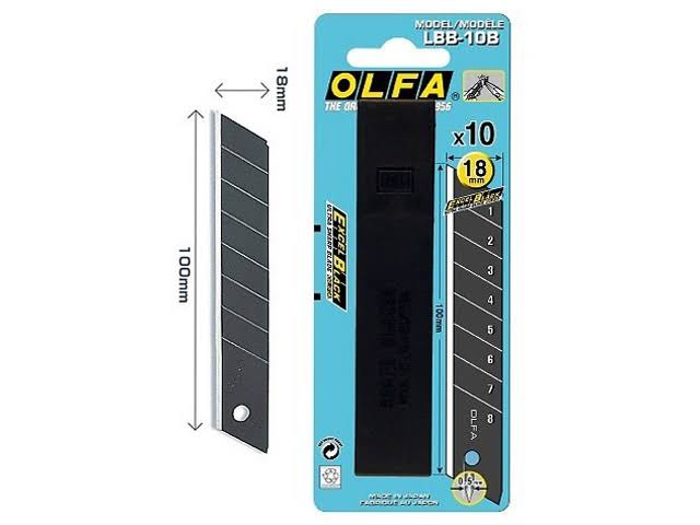 Lames de cutter Olfa Noires LBB 10B 18mm