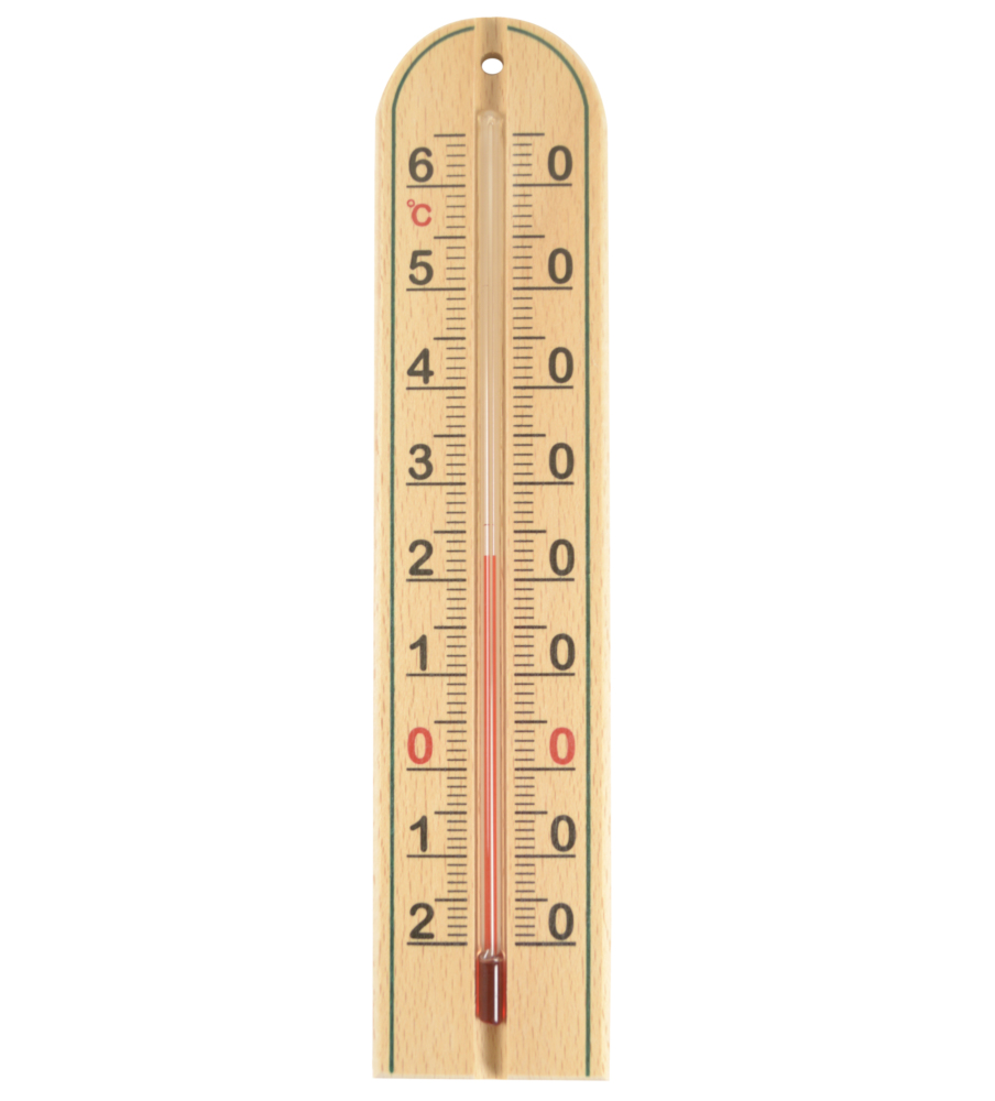 Thermomètre en Bois Moyen 22 cm