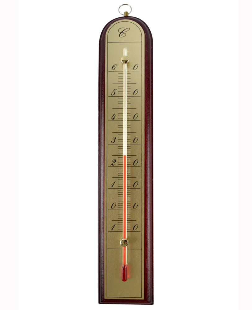 Thermomètre bois plaque aluminium