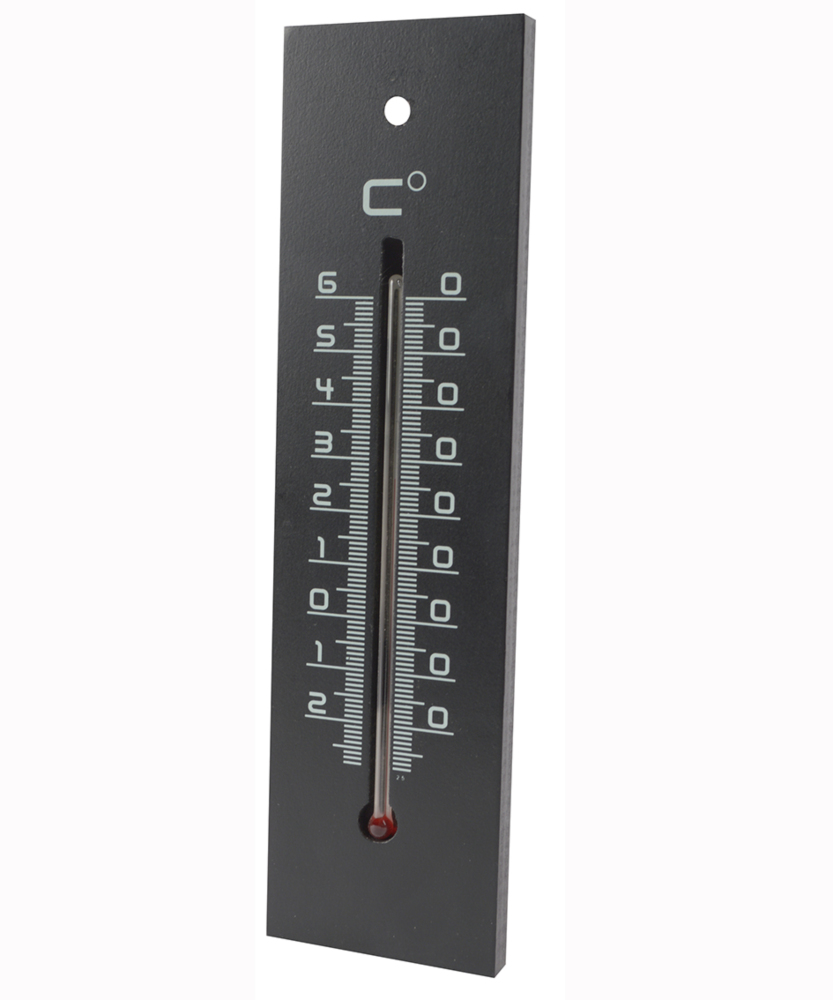 Thermomètre médium noir de 22 cm pour la mesure de la température ambiante avec affichage clair